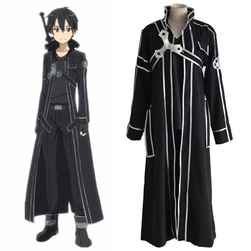 Sword Art Online Kirito Kirigaya kostuum met perfecte stiksels voor cosplay**