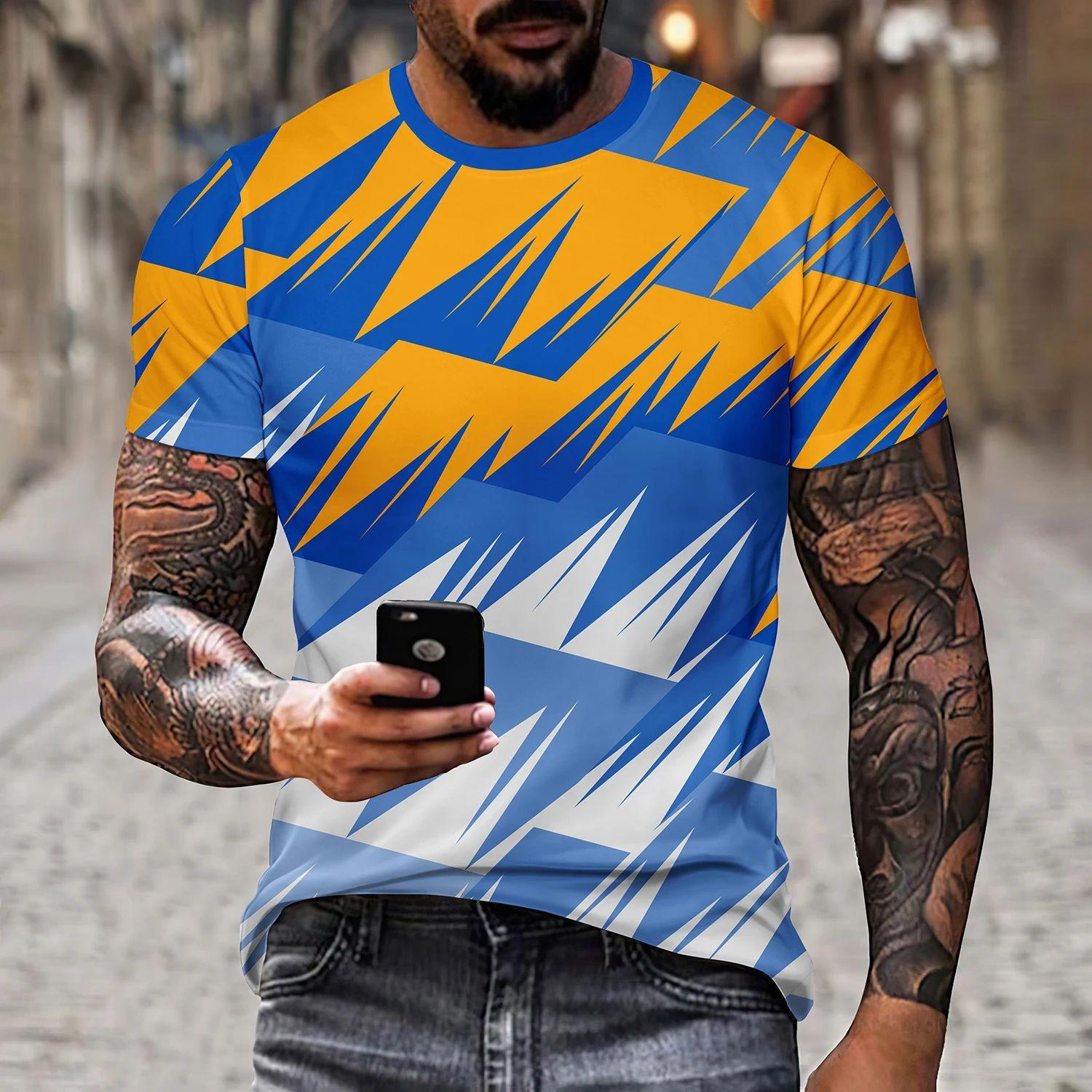 

Літня чоловіча модна проста повсякденна вулична особиста сорочка з 3d-друком у форматі HD, вільна дихаюча сорочка з круглим коміром і короткими рукавами, великий розмір 6XL