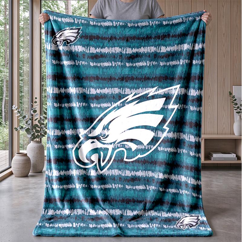 Eagles Team Spirit Sports Style Flannel Fleece Blanket Cozy Warm Throw Blanket For Couch Bed Travel All Season Use