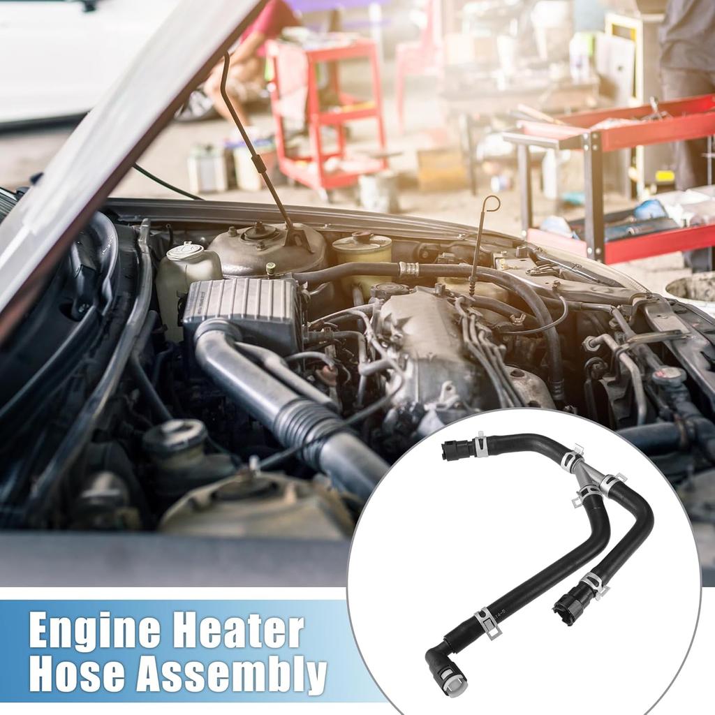 Engine Heater Hose Assembly No.BL1Z18472B HVAC Heater Outlet Pipe for Ford Expedition 2011-2014 Rubber Black