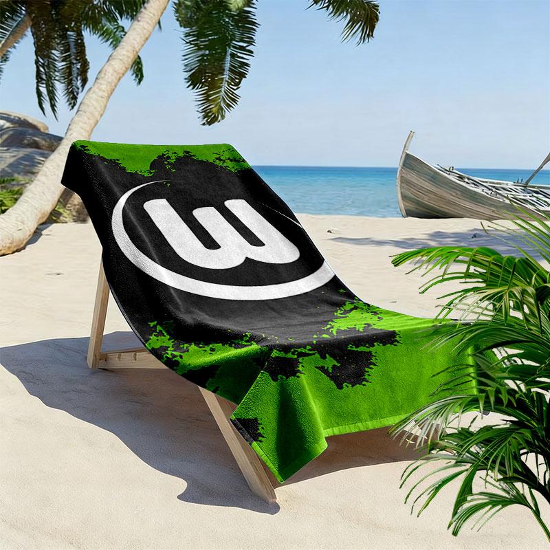 Asciugamano da Spiaggia con Stampa VfL Wolfsburg, Asciugamano Grande Morbido Asciugatura Rapida per Spiaggia Campeggio Nuoto
