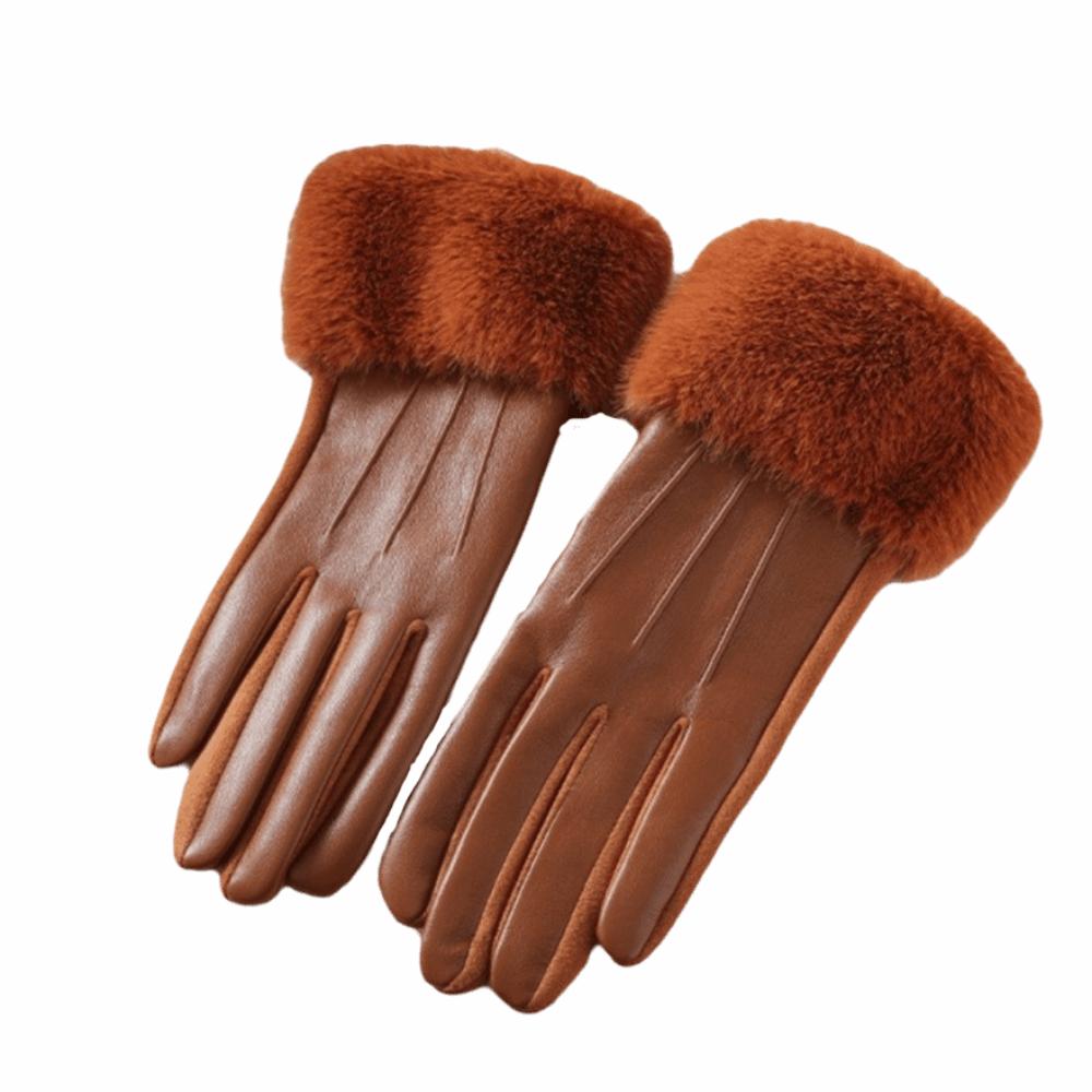 Gants Thermiques Doublés à Écran Tactile pour Femmes Couleur Unie Gants Thermiques d'Hiver pour Femmes Saison Hiver