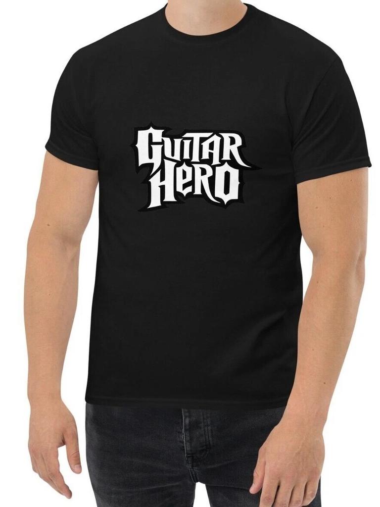 Nuova T-shirt da Uomo Vintage Retro Videogioco Guitar Hero S-3XL Colori Assortiti