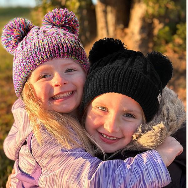 Hot-Selling Infant & Toddler Knit Hat with Warm Lining and Double Pom-Poms