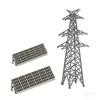 Torre Elétrica Miniatura Impressa em 3D Painel Solar DIY Modelo de Plástico Adesivos Kit de Projeto de Energia Verde Educação Científica