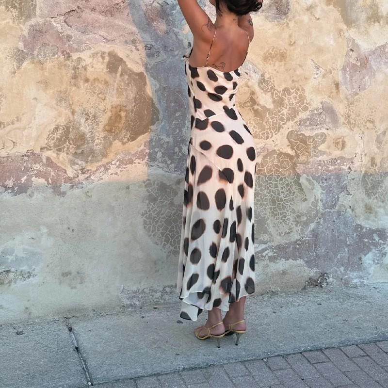 2026 Women's Wear Sexy Elegant Swing-collar Printed Split Hanging Dress