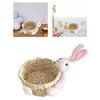 Natural Woven Corn Husk Basket Living Room Storage Solution Snacks Toy Organiser Rabbit Food Container for Home Use