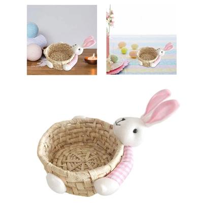 Natural Woven Corn Husk Basket Living Room Storage Solution Snacks Toy Organiser Rabbit Food Container for Home Use