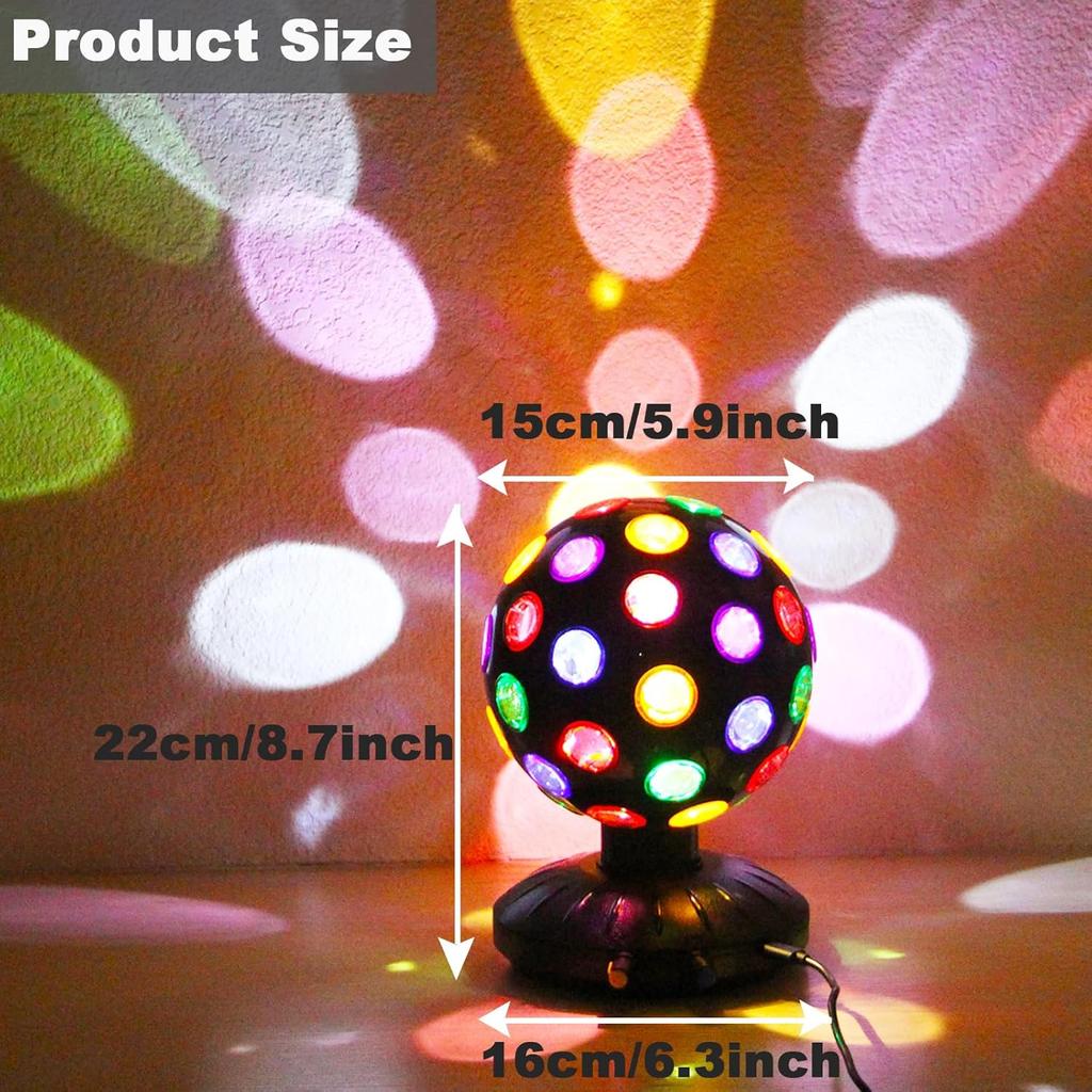Spinning 6 Inches Disco Ball Light Adjustable Rotating Speed Light Brightness Party Lights Dj Strobe Lamp with 1M/3.28ft USB Cable for Birthday