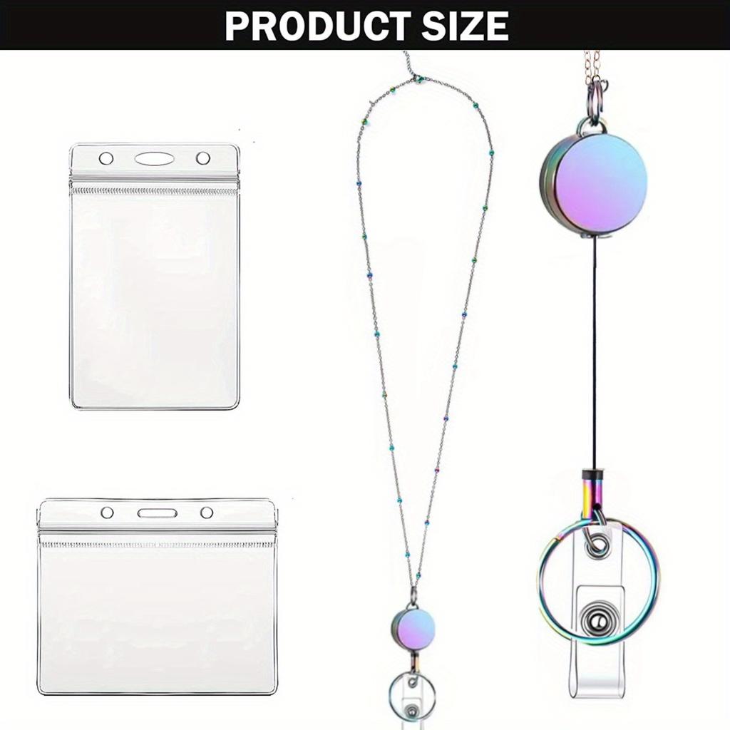New Ball Bead Necklace Retractable Work Document Lanyard Sweater Chain Key Strap Necklace