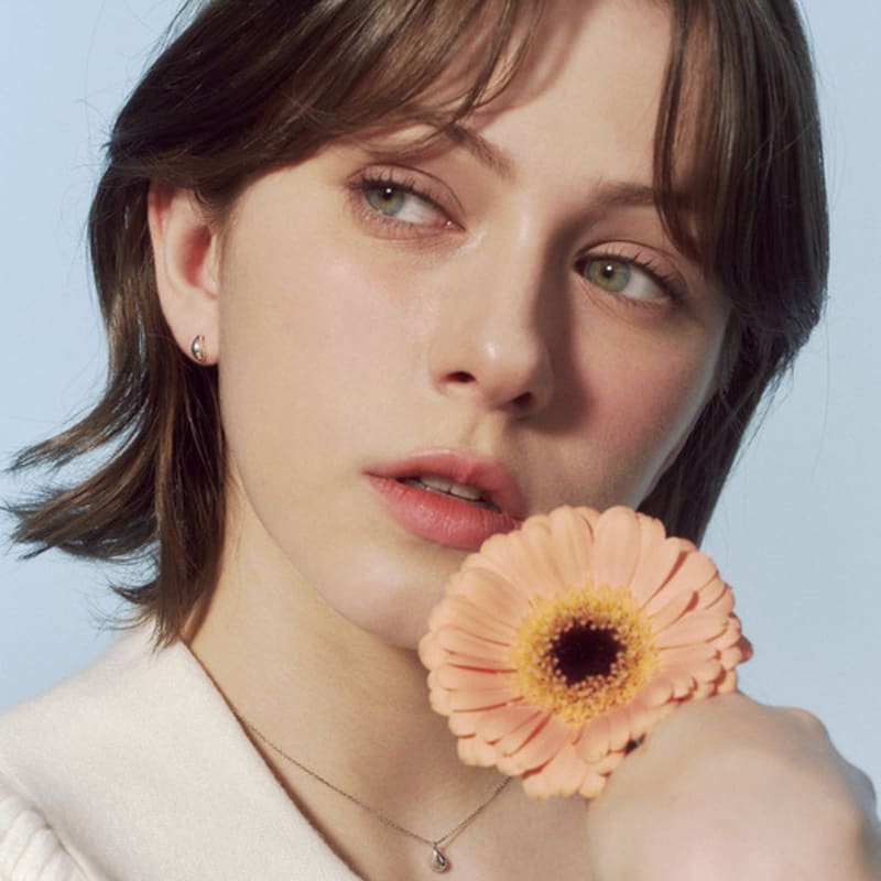 JUDY AND PAUL [925 Silver] Muse Simple All-Silver Waterdrop Necklace