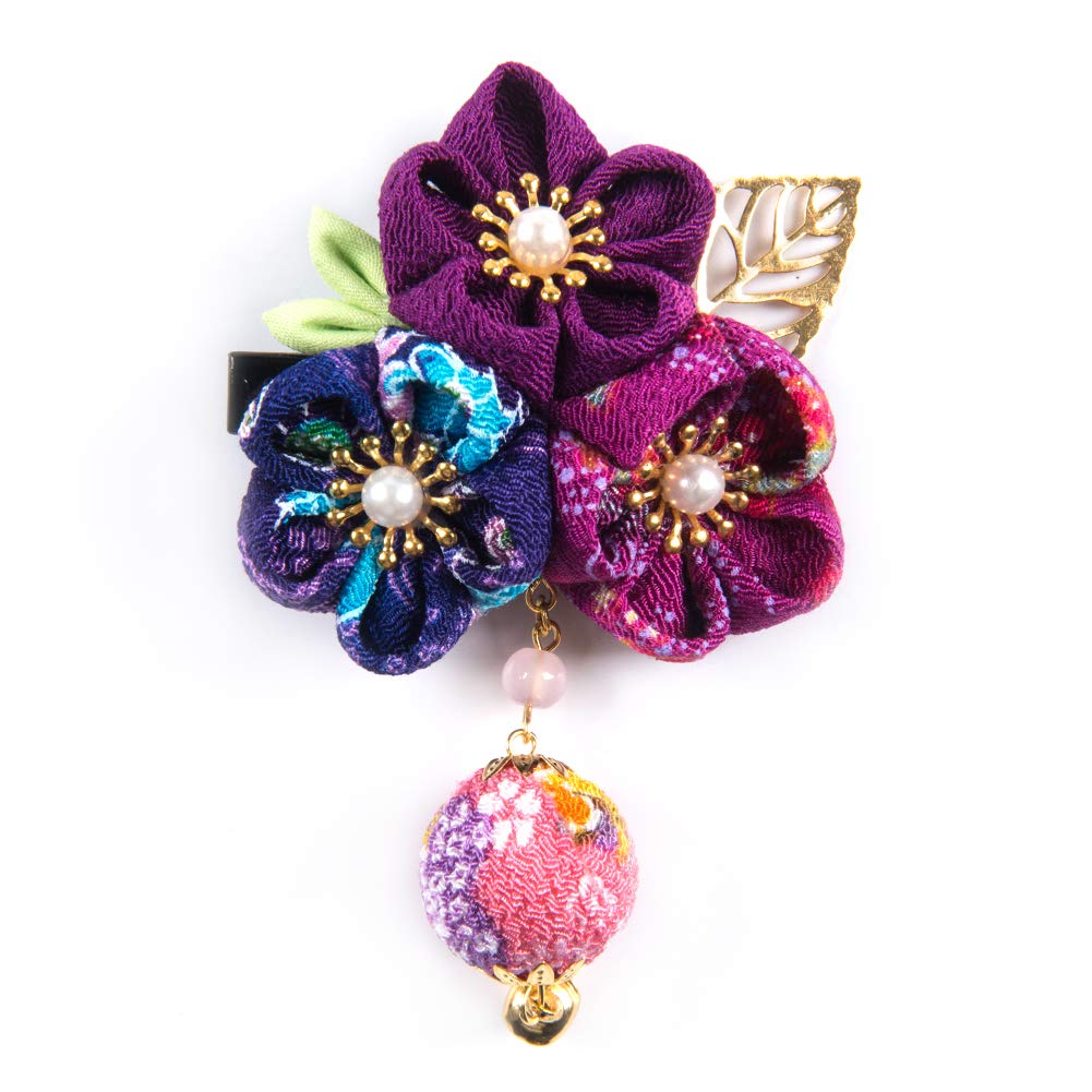 

FLORICA Hair Ornament for Perfect for and with a Flower and Bell Hair Available in 3 Colors Girls, Shichi-Go-San, Coming-of-Age Ceremonies, Furisode, фиолетовый