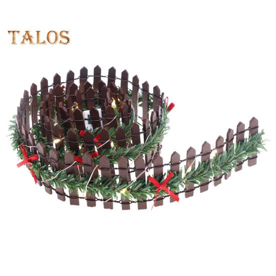 

Миниатюрный сказочный садовый забор с 3 режимами светодиодных огней, красные банты, крошечный прочный деревянный забор, украшение, реквизит для микроландшафтного макета кофейный