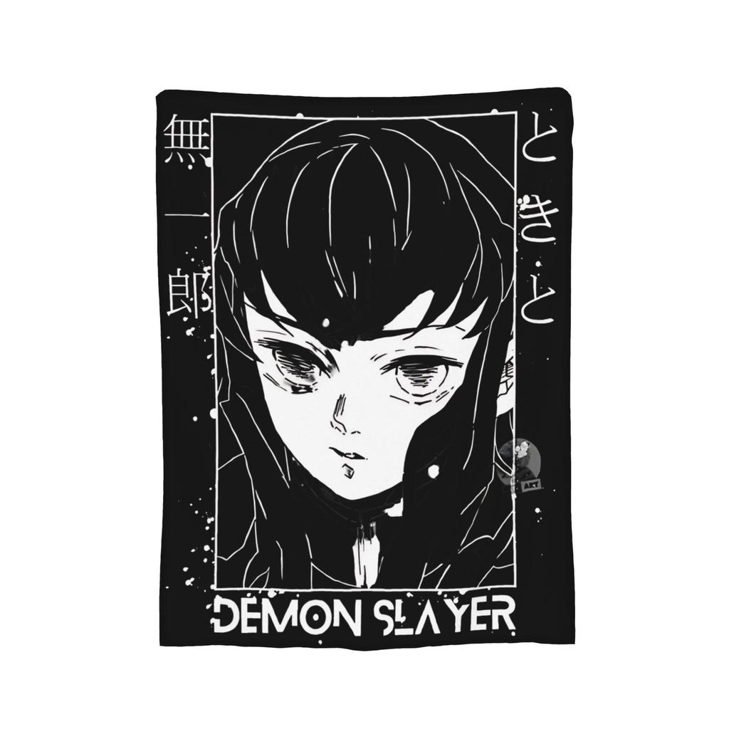 Mist Hashira Muichiro Tokito Fleece Throw Blankets Anime Blanket for Bed Outdoor Super Soft Bed Rug,