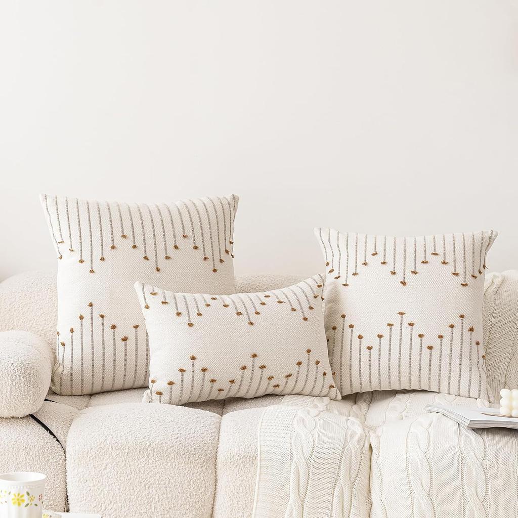 Small Fresh Cotton Bedside Cushion Nordic Ins Style Living Room Home Pillow New Pillowcase Cotton and Linen Pillowcase Cushion