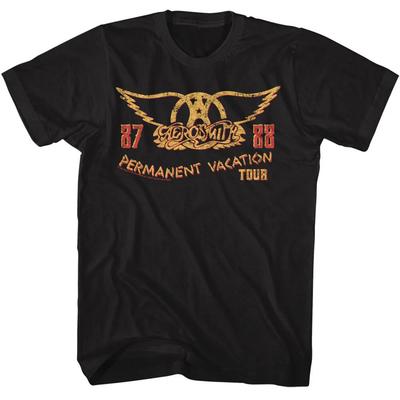 Aerosmith Permanent Vacation Tour 87-88 Herren T-Shirt Rockband Musik Merch