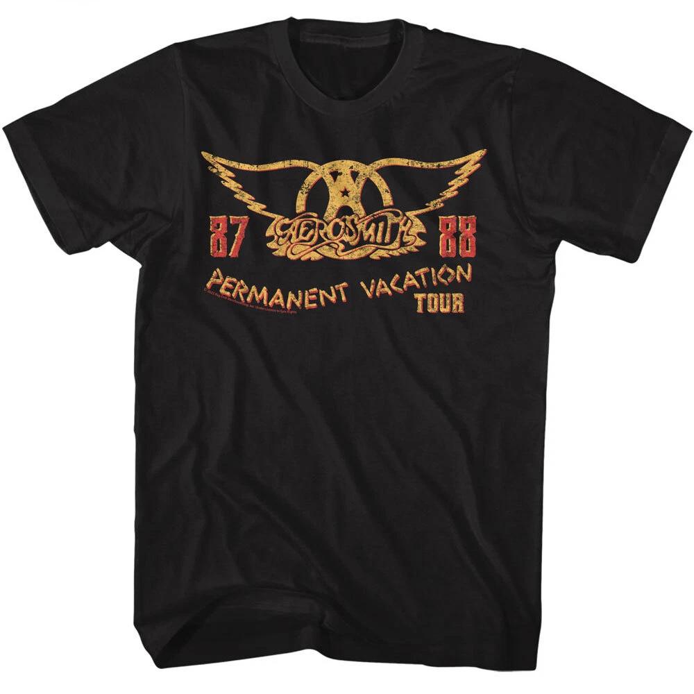 Aerosmith Permanent Vacation Tour 87-88 Men s T Shirt Rock Band Music Merch XL