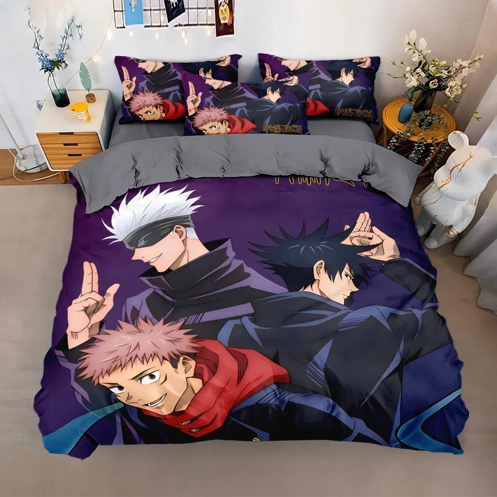 Ujutsu Kaisen Satoru Gojo Bedding Set 3D Anime Satoru Gojo Christmas Gift King Twin Double Child Duvet Cover Set