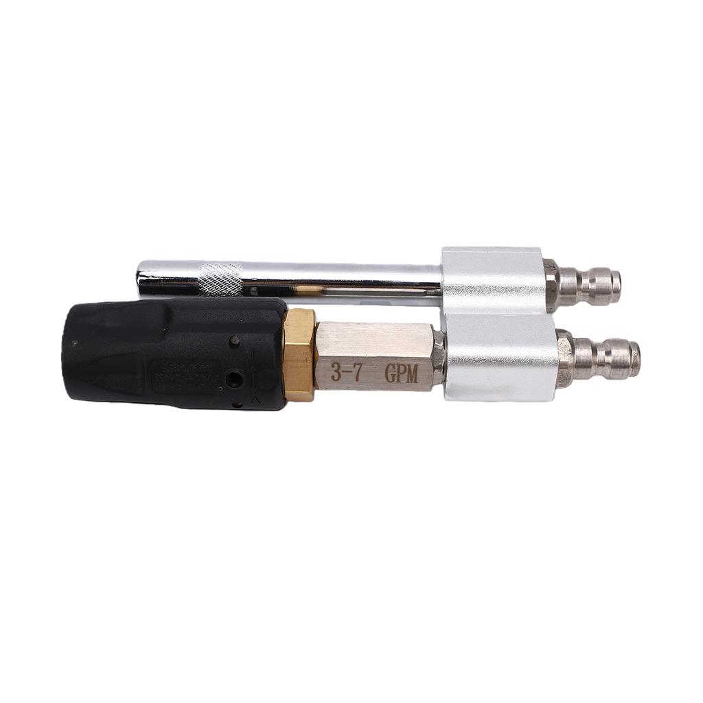 Adjustable Downstream Soft Wash Nozzle 2 In 1 Long Reach Soap Twist Nozzle 0 To 60 Degrees Spray Pattern with 1 4 Inch
