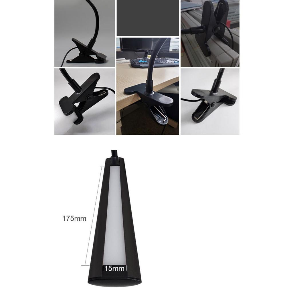 LED Desk Lamp with Clip Portable 360 Degree Adjustable Reading Lamp Eye Protection for Home