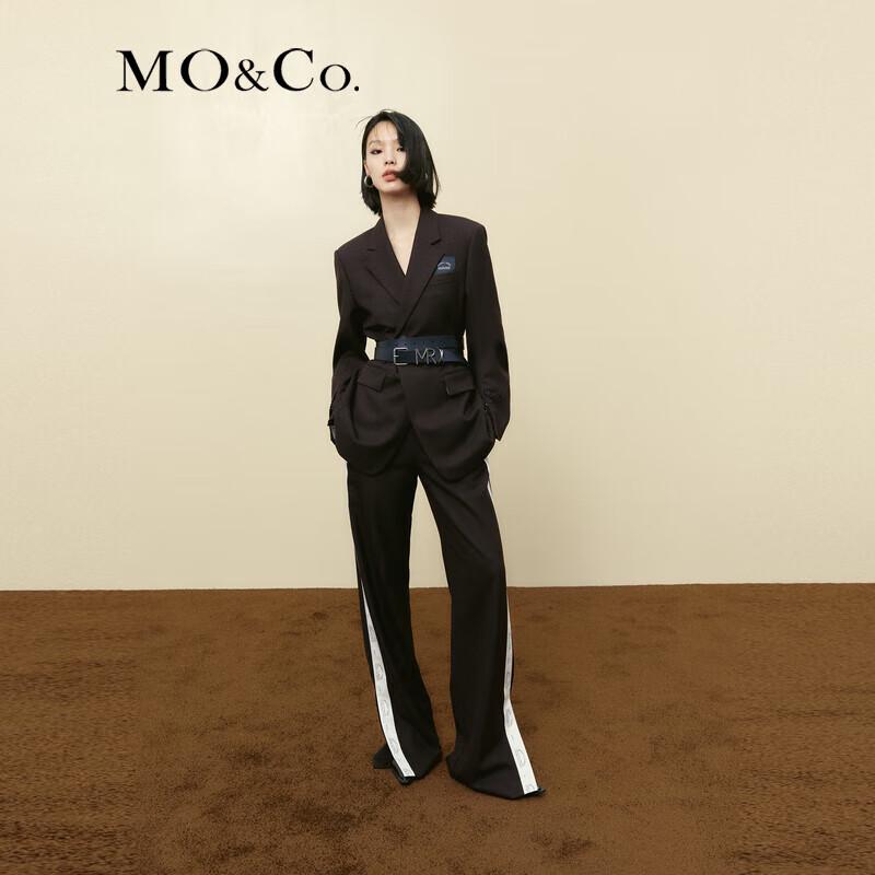 MO&Co. Drawstring Slit Straight Leg Casual Pants