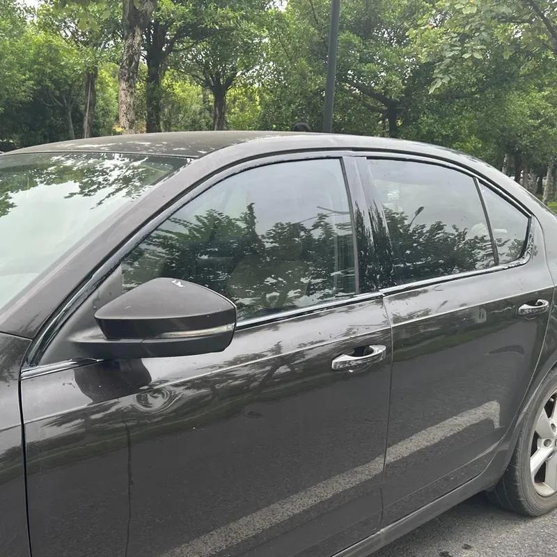 For For Skoda Octavia 2015- Sedan Window Chrome Delete Blackout ABC Pillars Glossy Black Stickers