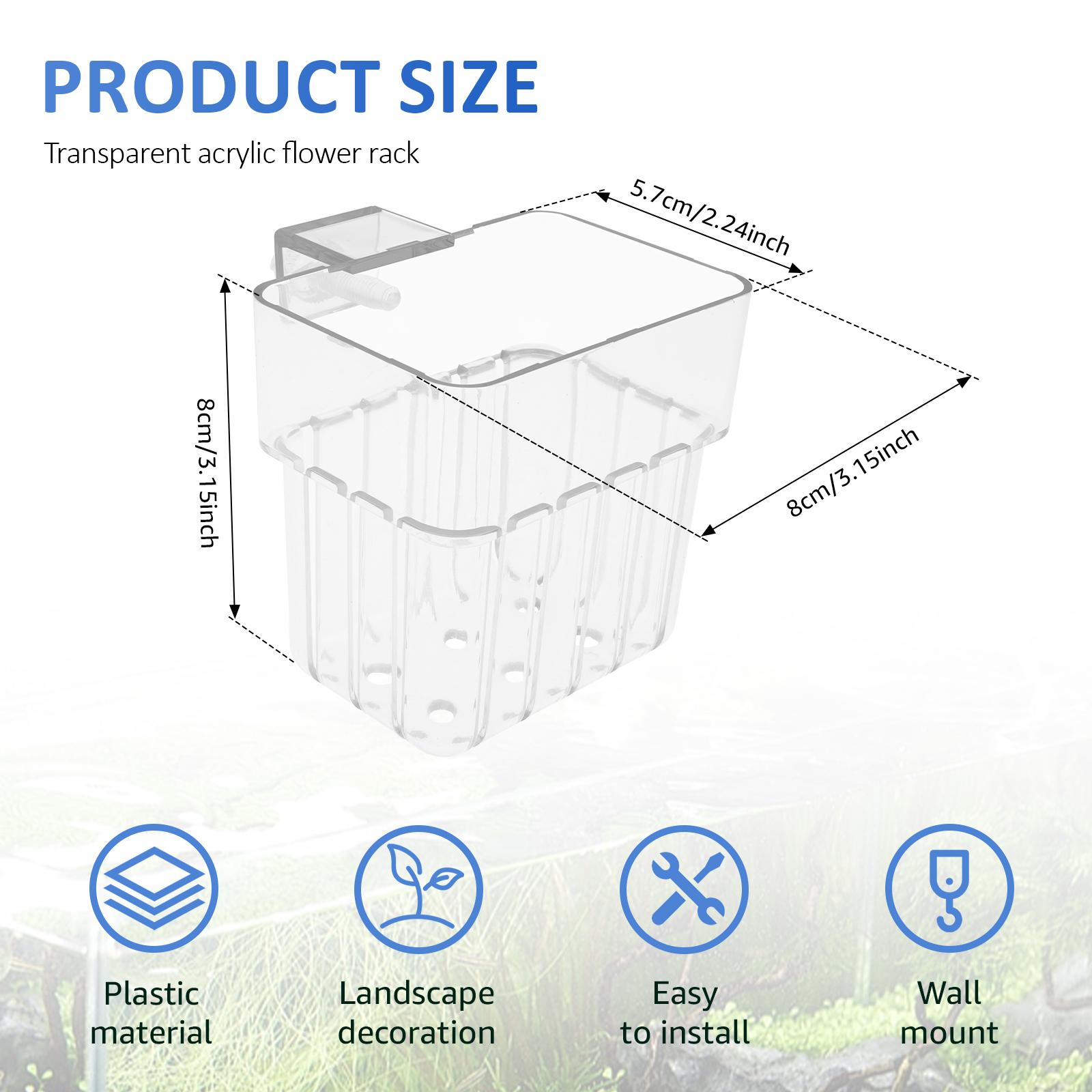

6Pcs Clear Aquarium Plant Holder Plastic Aquarium Decorations with Hooks and Holes Hanging Aquatic Plant Cup Fish Tank Planter 6Pcs прозрачный