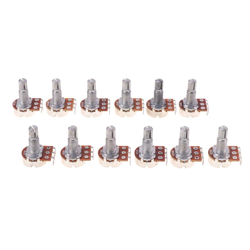 A500K B500K A250K B250K A50K B50K A25K B25K Potentiometer Splined Liten Pot Elgitarr Bas Effektförstärkare Tonvolym 18 mm