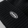 Dickies CALIF Ribbed Knit Cap with Logo Patch, Unisex Acrylic Beanie, Solid Color, Black Patch, for Snowboarding, Men's and Women's