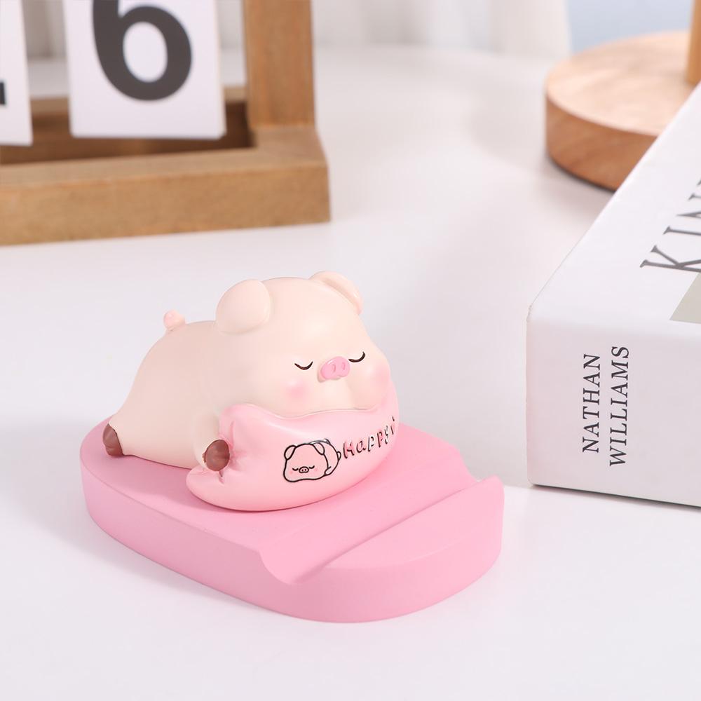 Resin Doll Animal Phone Holder Support Phone Bracket Cute Doll Mobile Phone Stand Desk Decoration