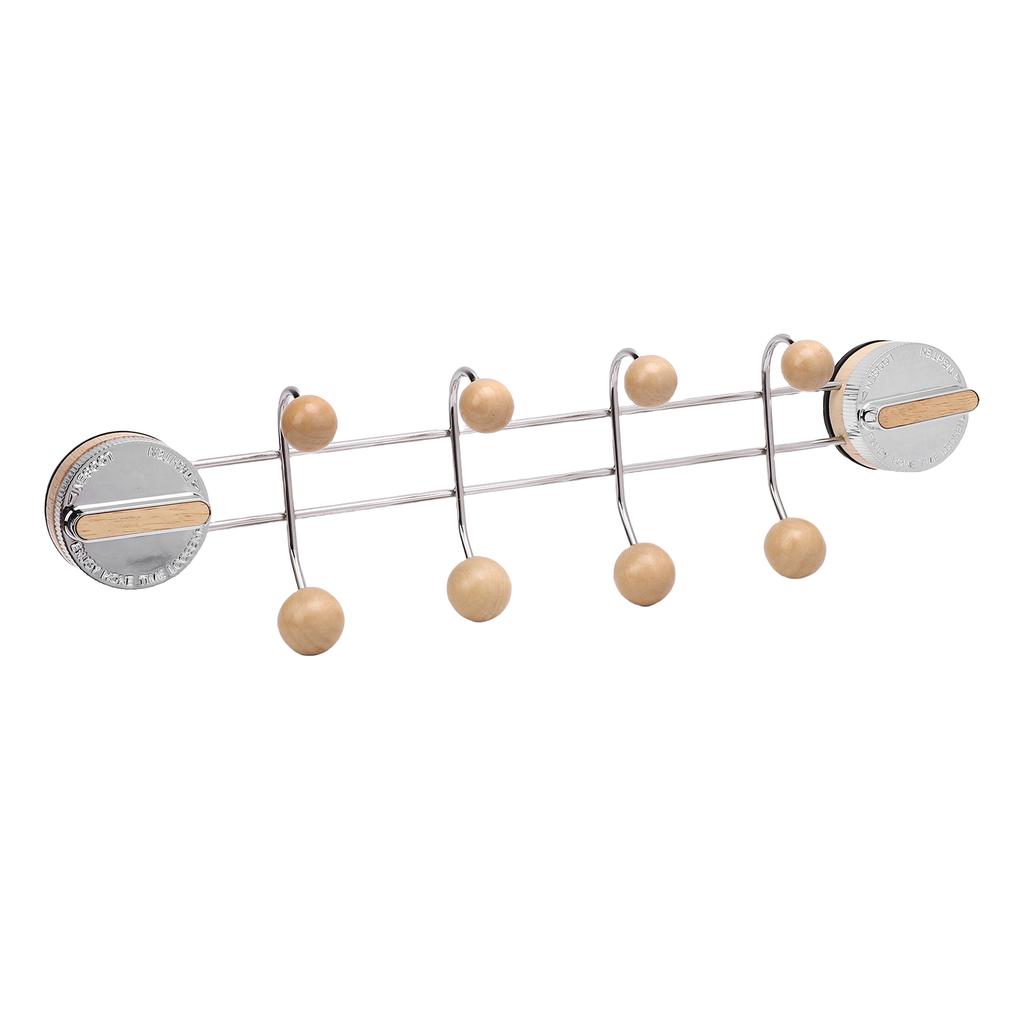 Coat hook with suction cup, double row wall hook rack with stainless steel ABS for the entrance area, bathroom, kitchen, living room