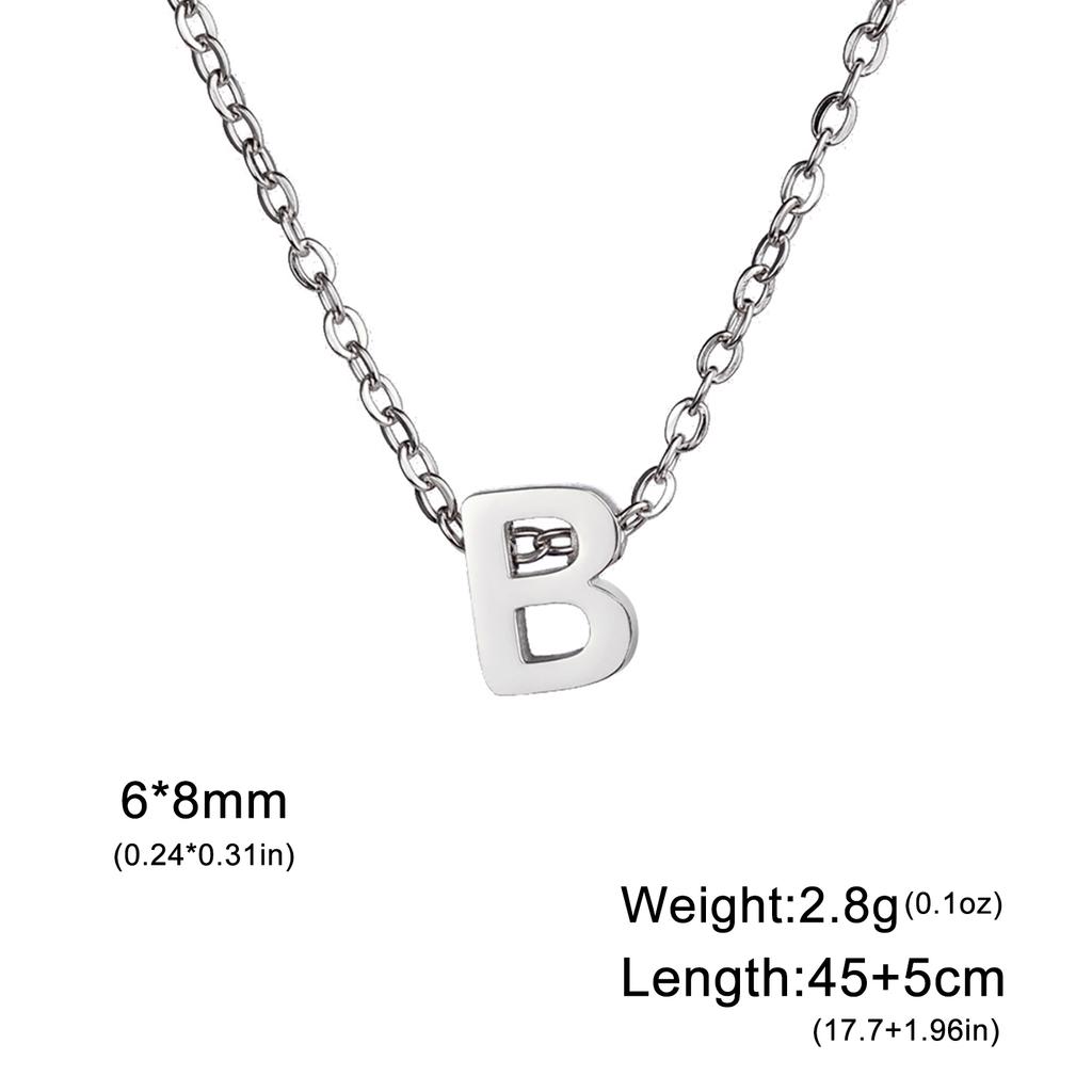 Name Initial Necklace A-Z 26 Letters Pendant Stainless Steel Jewelry Women Men Neck Choker Couple Friend Birthday New Year Gifts