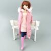 Rosa Vinter Varm Lang Stor Frakk+Støvler Jakke Antrekk Klær til Barbie Dukke Klær For 1/6 BJD Dukke Tilbehør DIY Toy for Kid Jente
