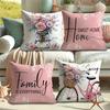 Rustic Farmhouse Spring Rose Daisy Eucalyptus Double Sided Print Throw Pillow Case Cushion Cover Piece Set for Sofa Bed