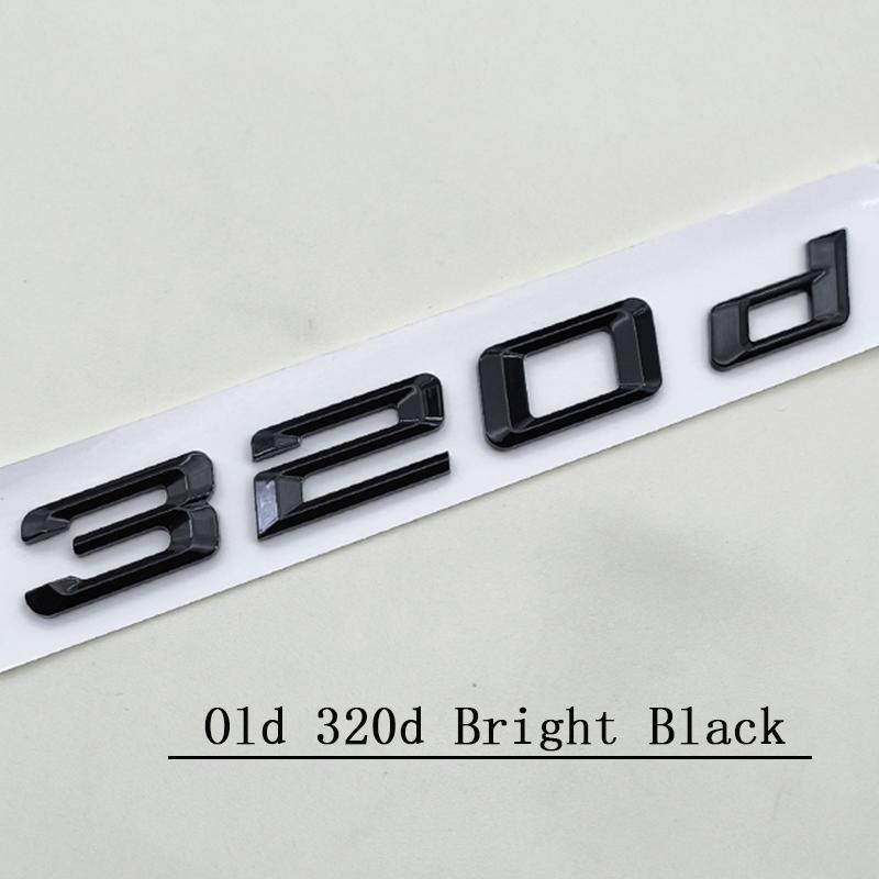 3D ABS Chrome Black Car Letters Logo 320d Sticker Rear Trunk Badge Emblem Decals For BMW 320d 330d E90 F30 G20 Accessories