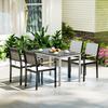 Garden Table, Aluminum, 120x70 Cm, Weatherproof Balcony Table with Wood Look, for 4-6 People, Black