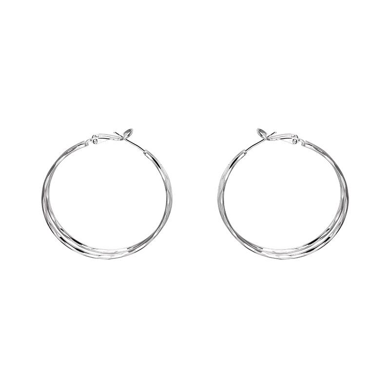 1 Paar doppellagige, übertriebene, große Creolen für Frauen und Mädchen, einfaches Temperament, runde Ohrringe, Schmuck, Zubehör, Geschenke