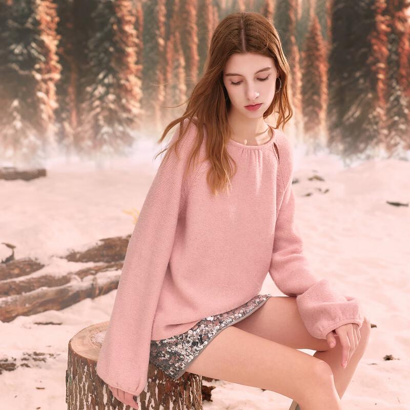 

Sancai 2025 Winter Sequin Hollow-Out Knit Sweater M 160/84A