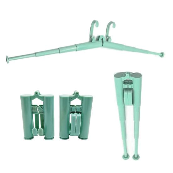 1/3Pcs Telescopic Folding Clothes Hanger Multi-functional Double Rod Design Portable Compact Clothes Drying Rack