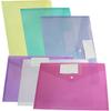6 Pack Plastic Envelopes Poly Envelopes Folder, A4 Size File Folders for Document File Envelopes with Label Pocket(7 Colors)