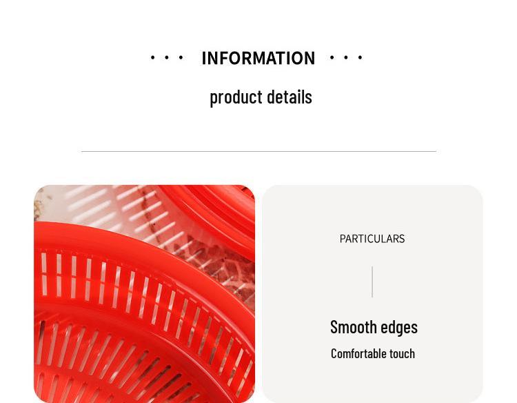 Festive Red Round Plastic Drying Sieve for Household Use