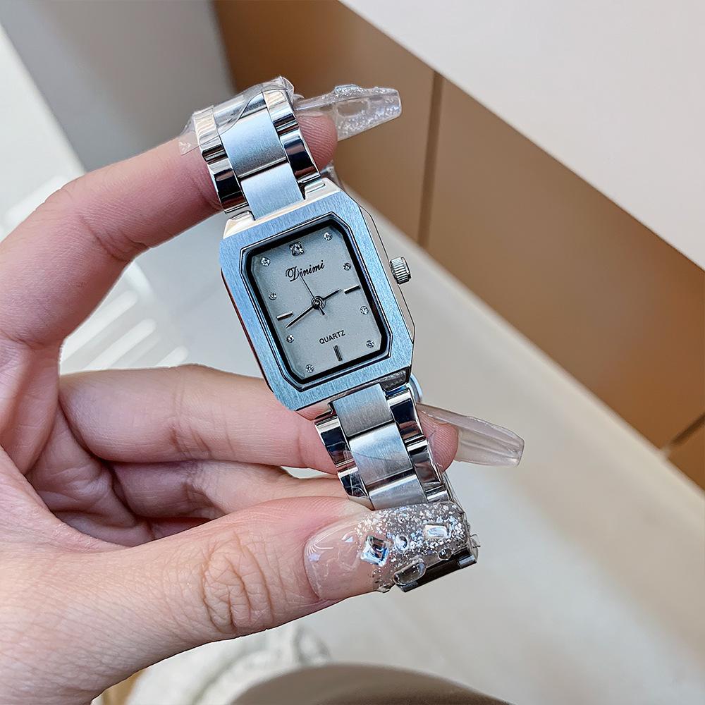 Watch Light Luxury Niche Women S Quartz Watch Square Fashion Temperament Rhinestone Steel Belt Watch