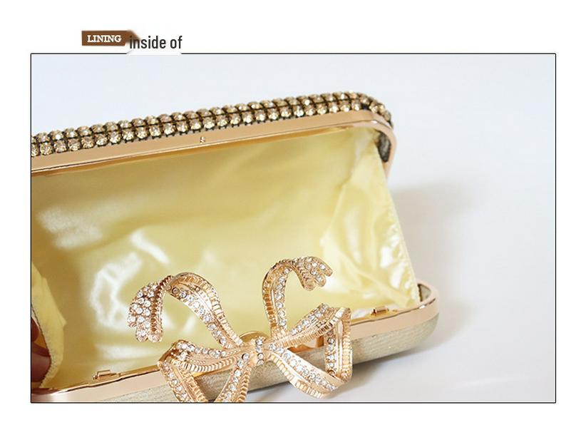 Women's Rhinestone Butterfly Evening Clutch Bag with Strap