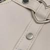 Y2K Heart Shape Shoulder Bags Versatile Small Rivet Crossbody Bag Solid Color PU Leather Bags for Women Girl Trendy Bag