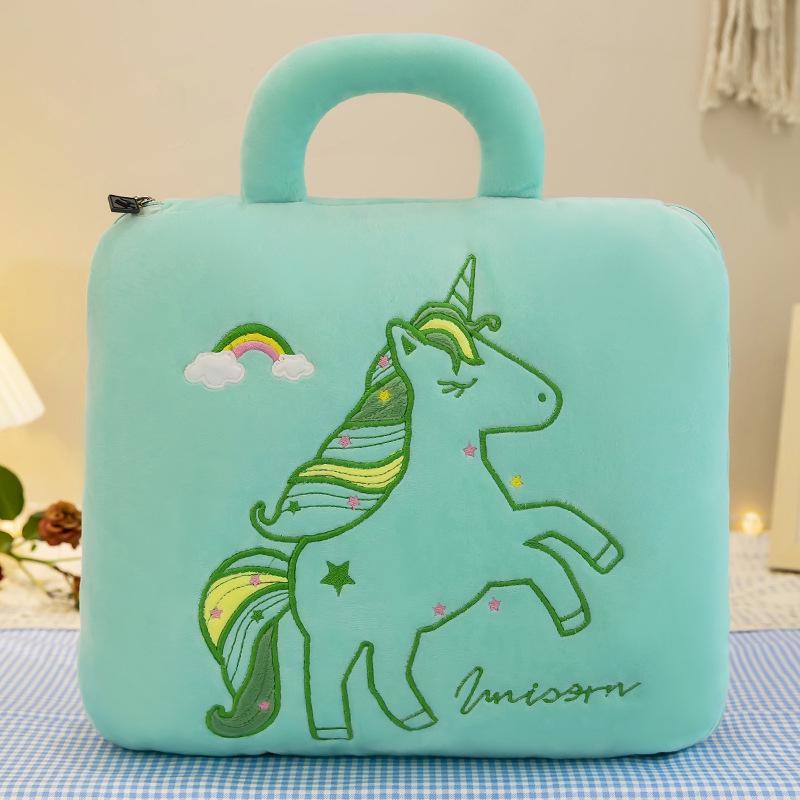 Dual-Use Cute Cartoon Pillow Blanket: Car & Office Nap Cushion