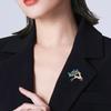Women Brooch Small Deer Design Stable Pin with Rhinestone Inlay Dazzling Sweater Suit Coat Dress Badge Outfit Accessory