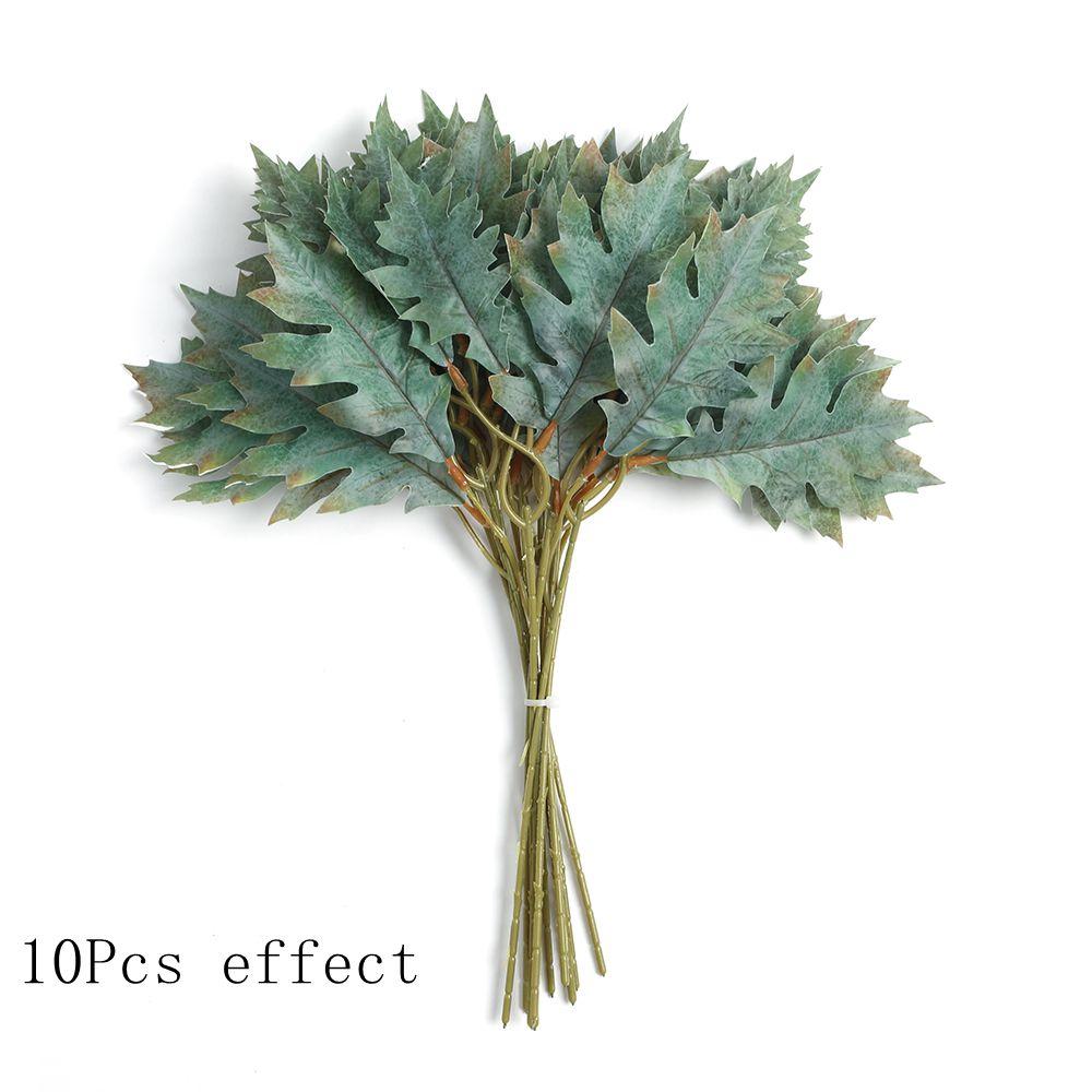 10Pcs Artificial Leaf Plant Bouquet Fake Leaf for Home Room Decor Garden Wedding Marriage Decoration Outdoor Garland Ornaments