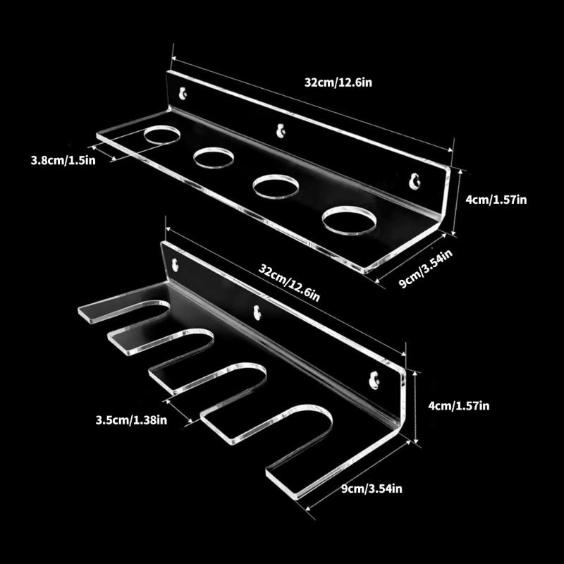 2pcs Clear Acrylic Wall Mount Baseball Display Rack Securely Hold 4 Baseball for Collection Showcase
