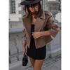 2026 Women's Modern Urban Comfort Street Style Jacket Fashion New British Suit Collar Solid Colour Wool Jacket