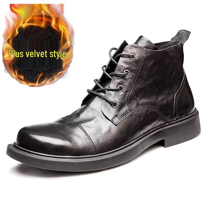 

Мужские осенне-зимние кожаные ботинки челси: Повседневные, Удобные, Модные, Универсальные Рабочие Ботинки в Британском Стиле 41